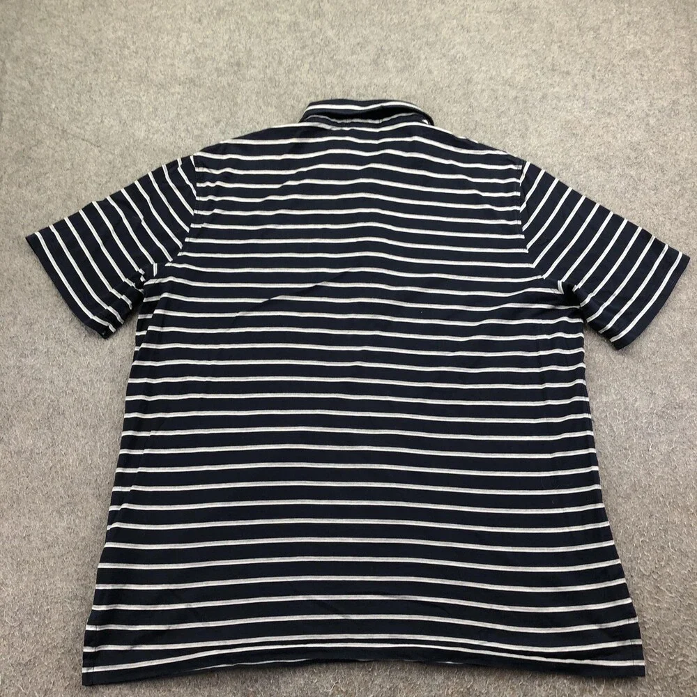 Polo Ralph Lauren Polo Shirt Mens 2XL Blue Striped Jersey Pocket Classic Fit